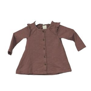 Tahari | Baby Girls Plum Purple Long Sleeve Dress Tunic Top 18M